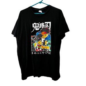 Demon Slayer T Shirt Kimetsu No Yaiba Manga Japanese Anime size 2XL Black